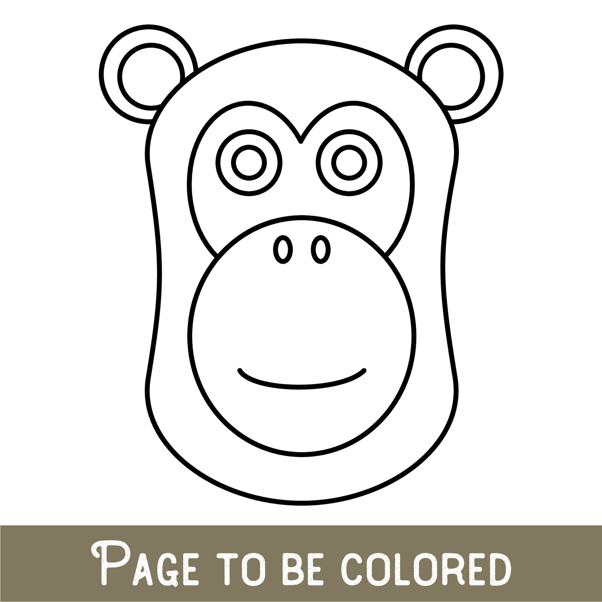 Funny Baboon Face to be colored, the coloring book for ...