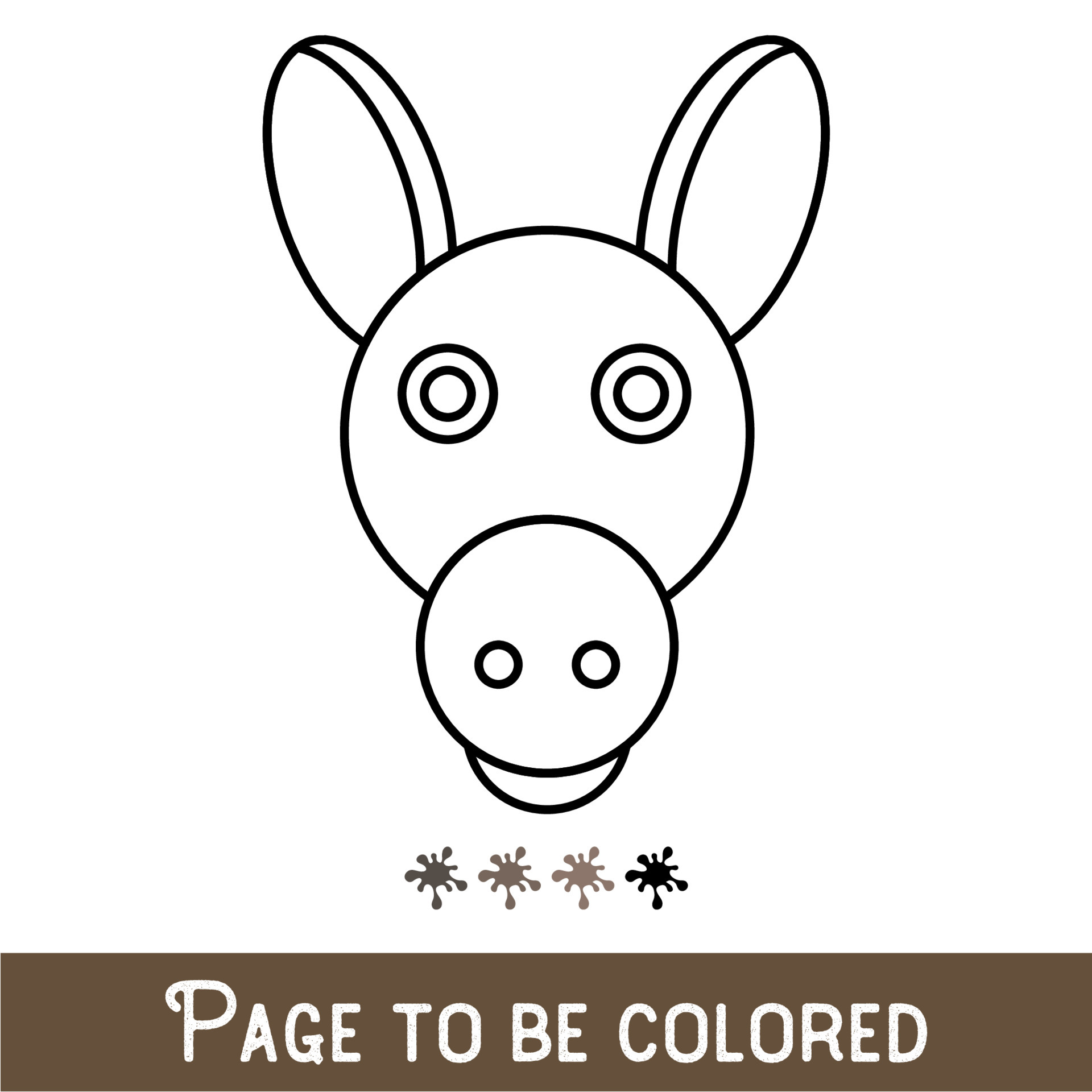 Funny Donkey Face to be colored, the coloring book for ...