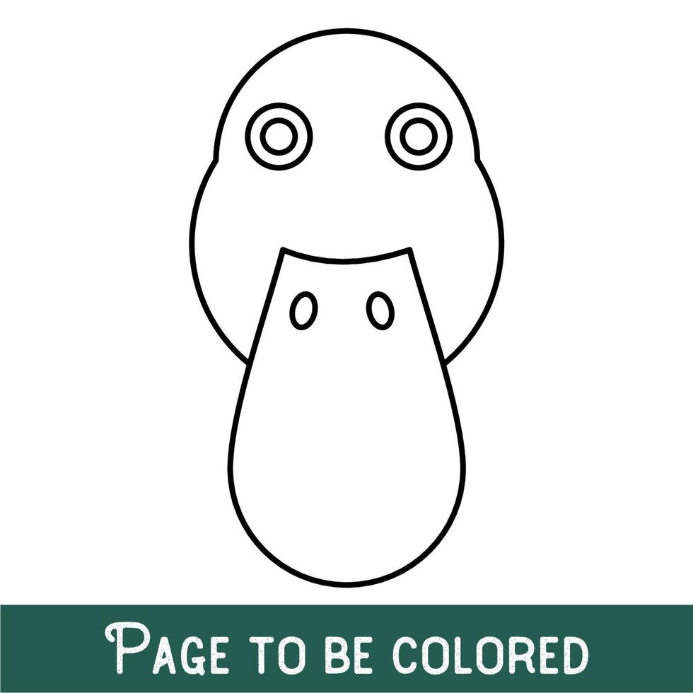 Funny Duck Face to be colored, the coloring book for preschool kids with easy educational gaming level, medium. vector