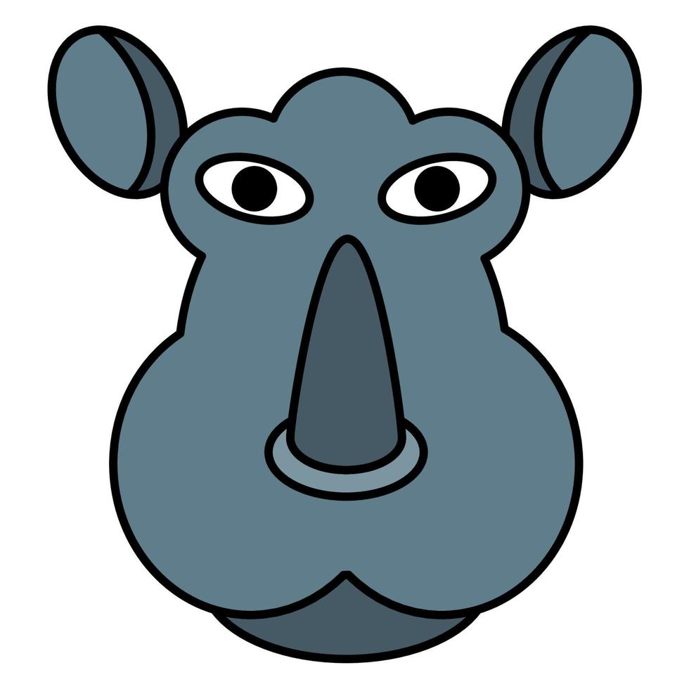 Cute cartoon Rhino Face.vector illustration vector