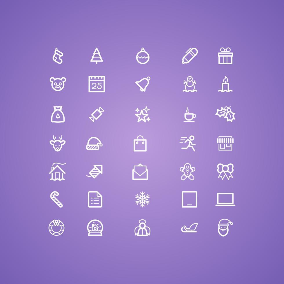 Christmas related line design vector icon set, editable outline icon