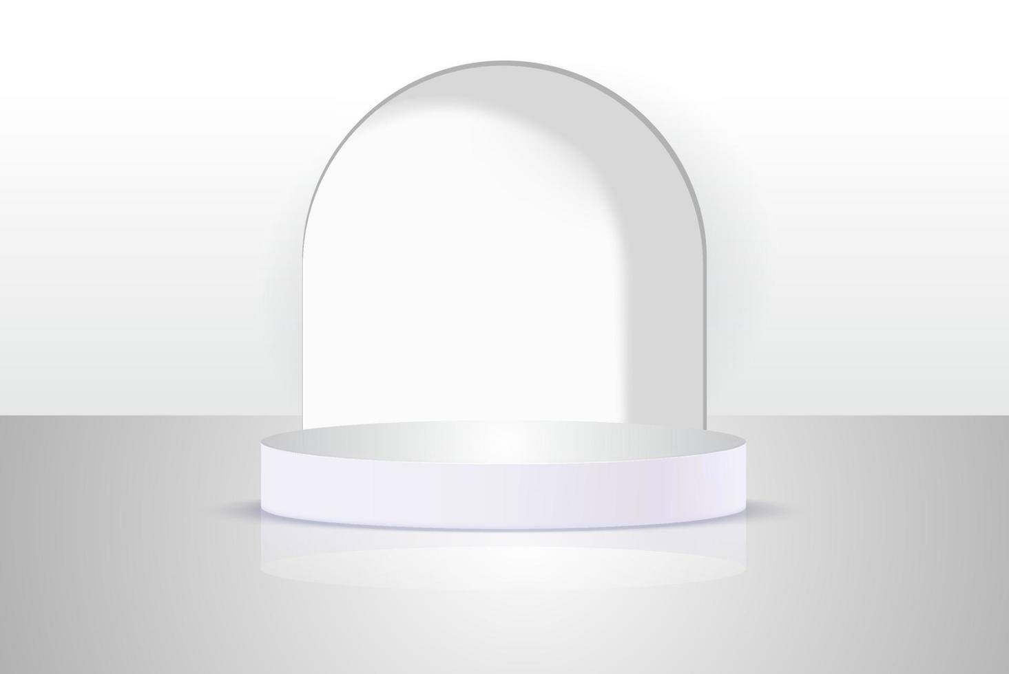 Background Vector 3d Gray Render With Podium White 3d And Minimal White Wall Scene Minimal Podium White Background 3d Rendering Abstract Stage Gray Stage Render For Product On White Podium Studio