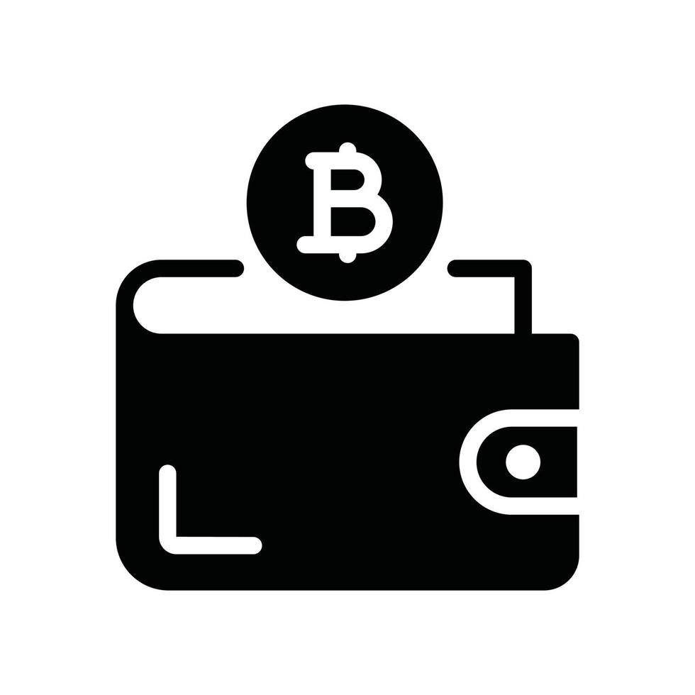 bitcoin wallet glyph icon vector