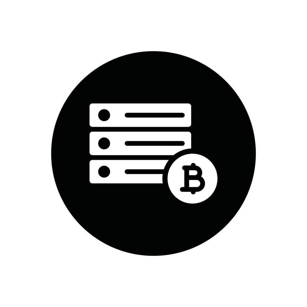 hosting icono de glifo de bitcoin vector