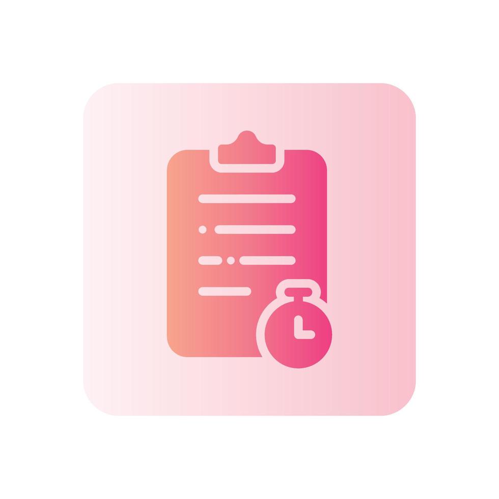 clipboard time gradient icon vector