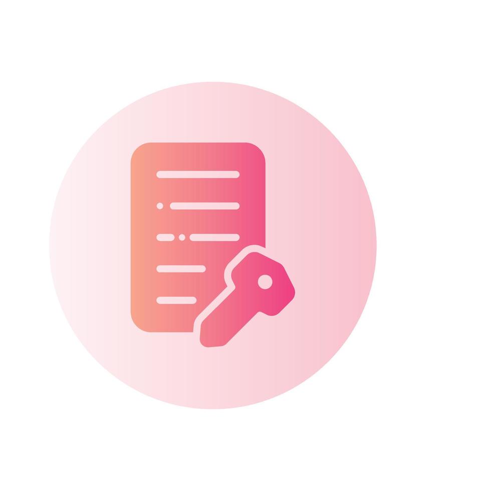 contract bitcoin gradient icon vector