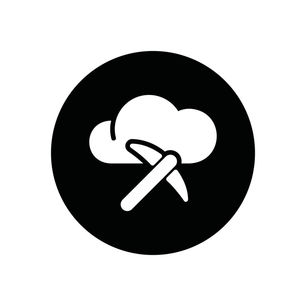 cloud mining glyph icon vector
