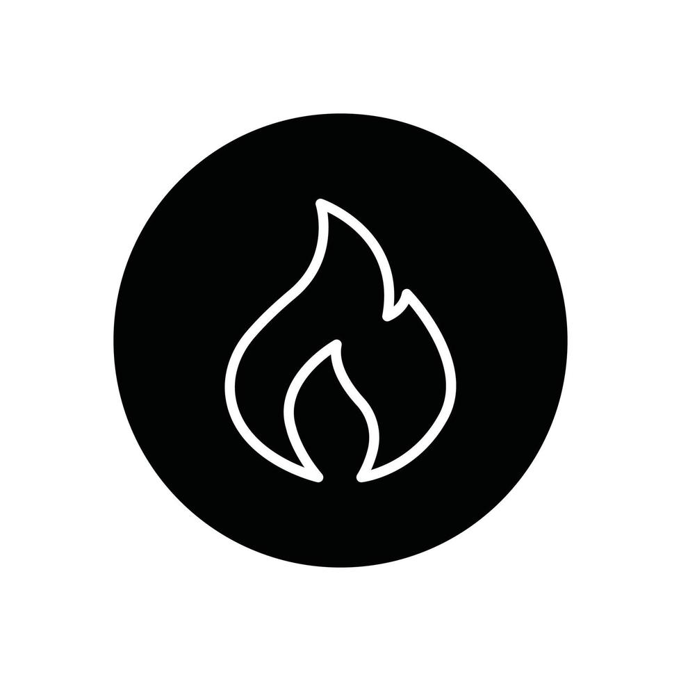 flame glyph icon vector