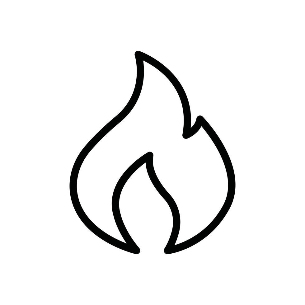 flame line icon vector