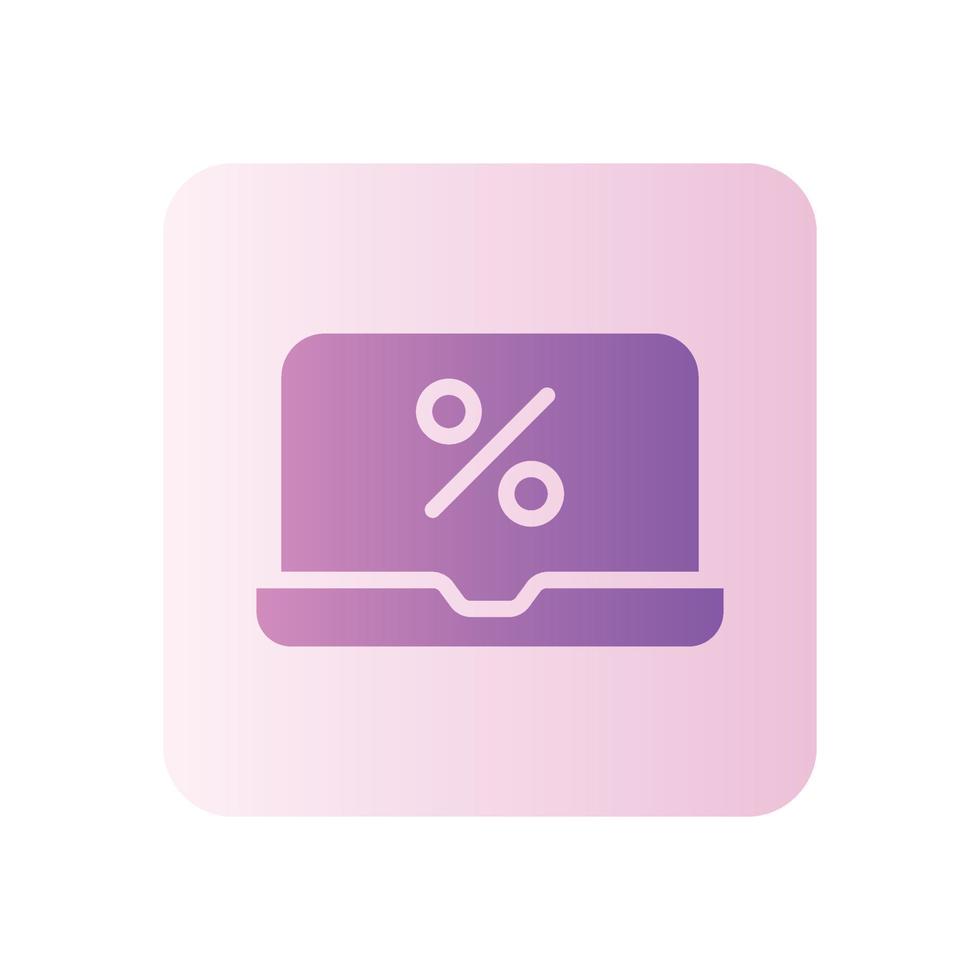 laptop discount gradient icon vector