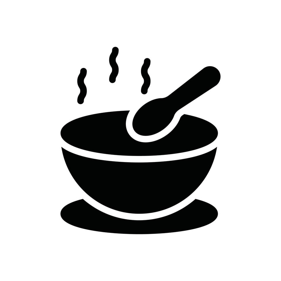 icono de glifo de sopa caliente vector