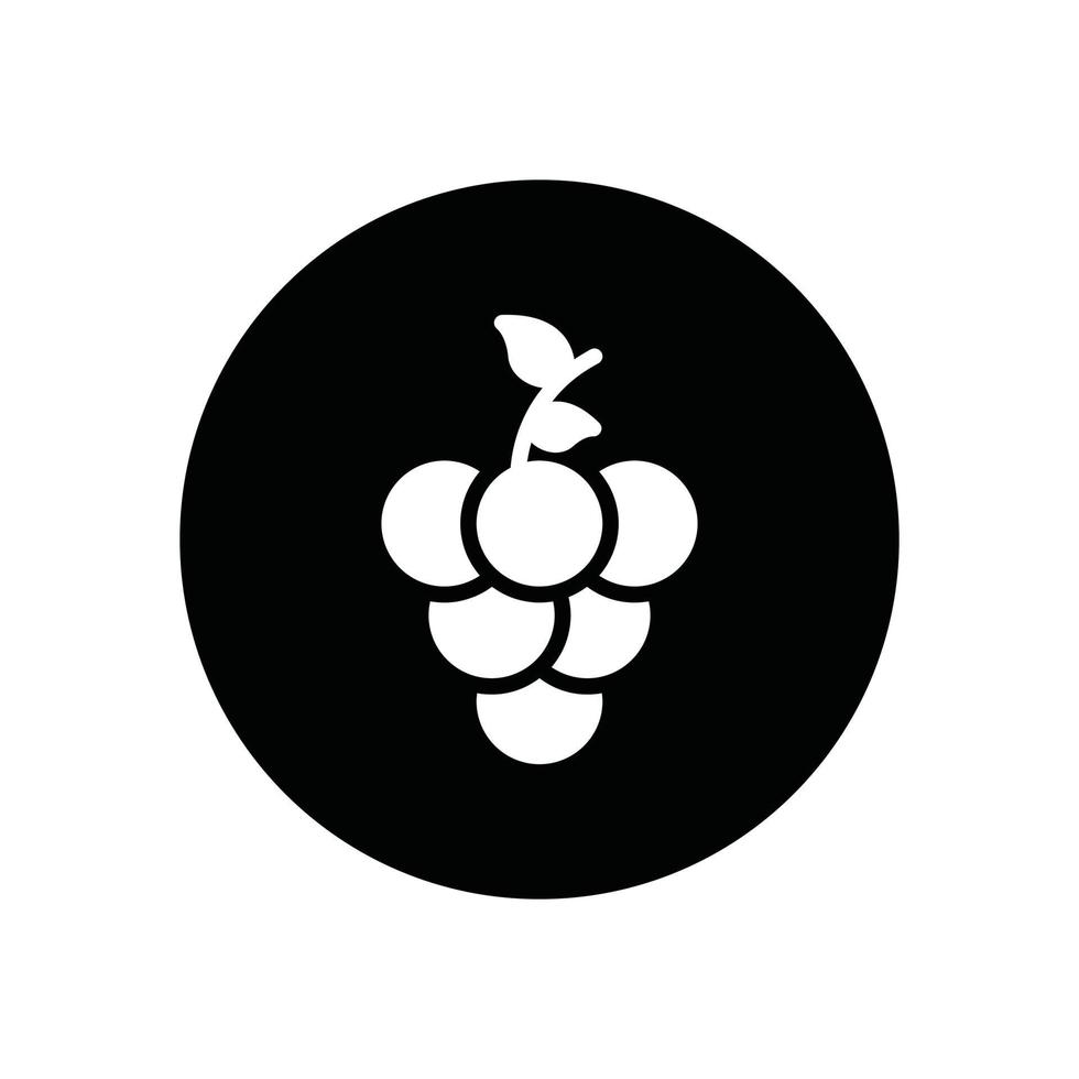 icono de glifo de uvas vector