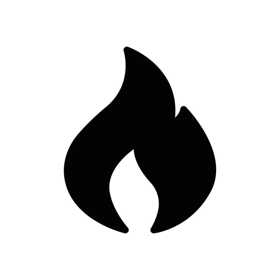 flame glyph icon vector