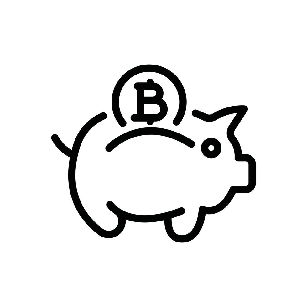 saving bitcoin line icon vector