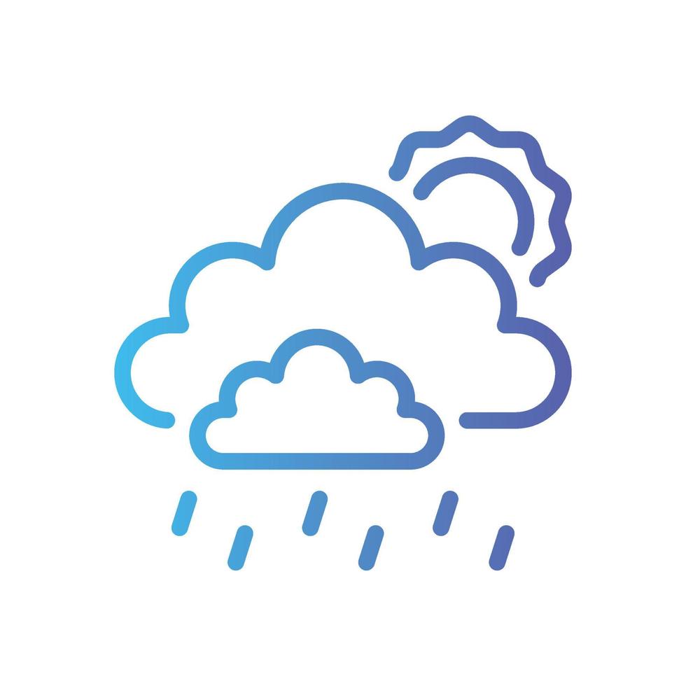 icono de gradiente de lluvia vector