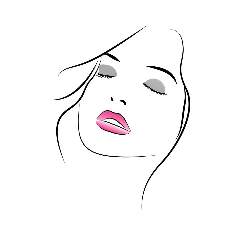 beauty face woman vector illustration template design