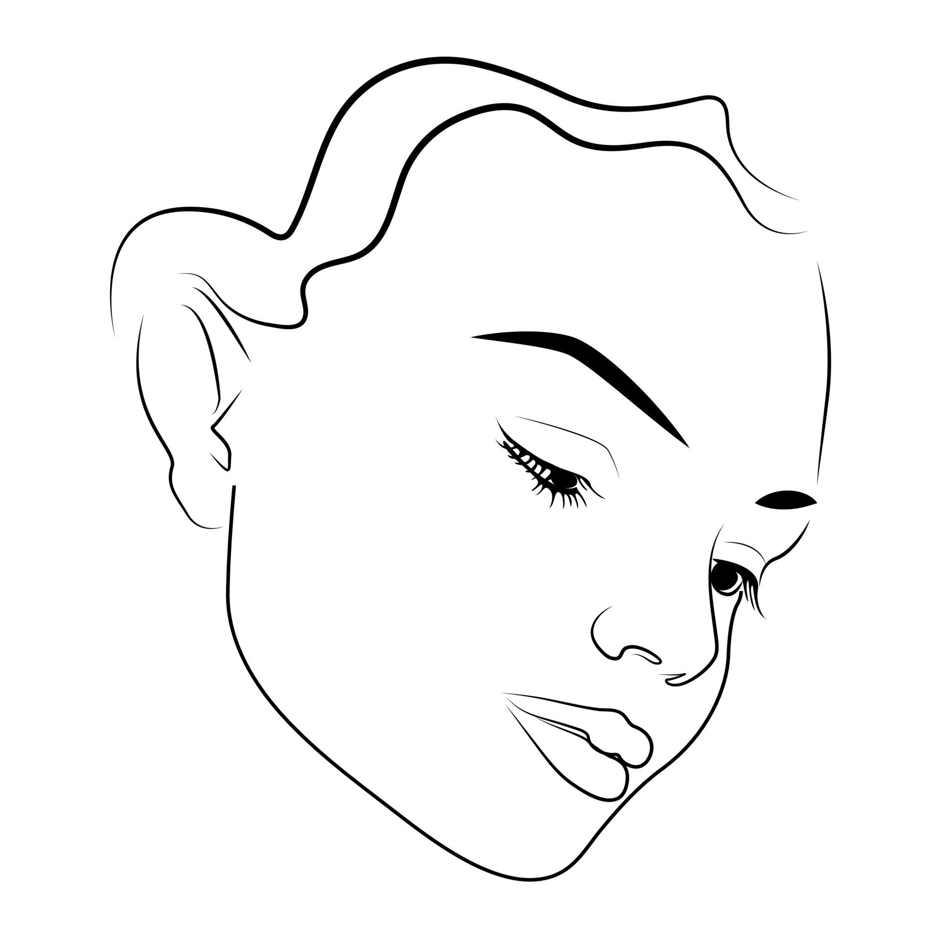 Woman Side Face Vector Design Images Side Face Of Woman In One Line Art Face  Drawing Woman Drawing Face Sketch PNG Image For Free Download