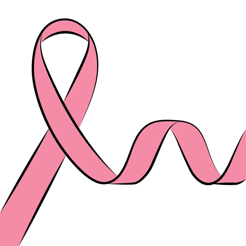 Pink Ribbon. Thin Line. Breast Cancer Awareness. Vector Illustration, Flat  Design Royalty Free SVG, Cliparts, Vectors, and Stock Illustration. Image  131307905.