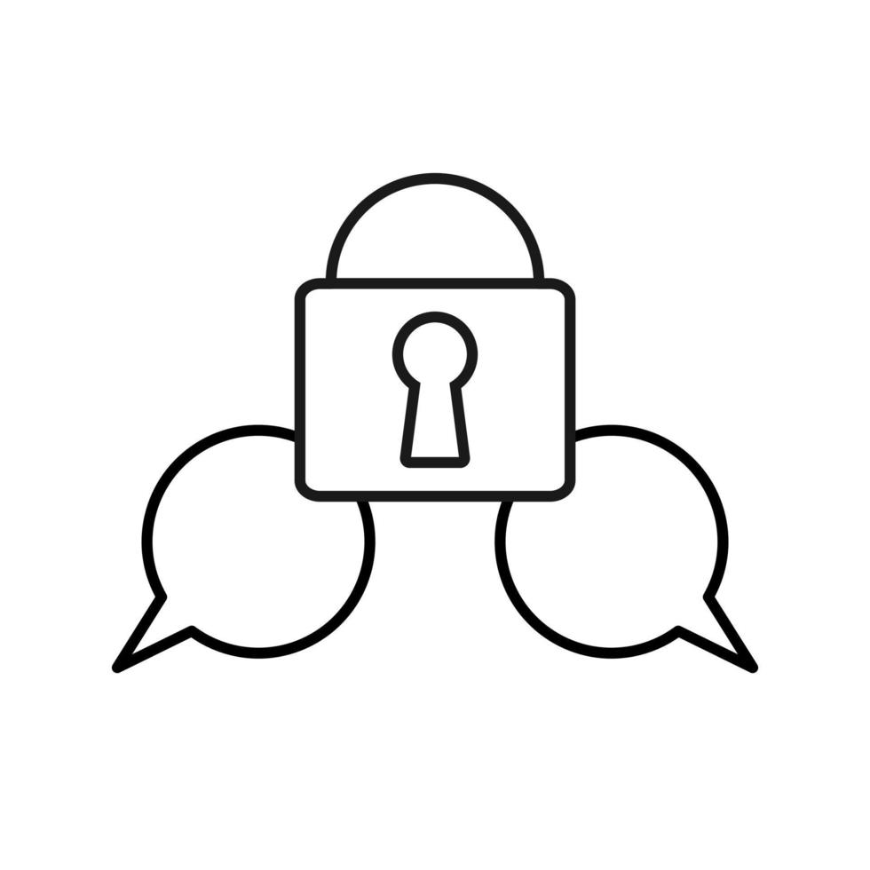 Encryption Message icon outline flat style. vector