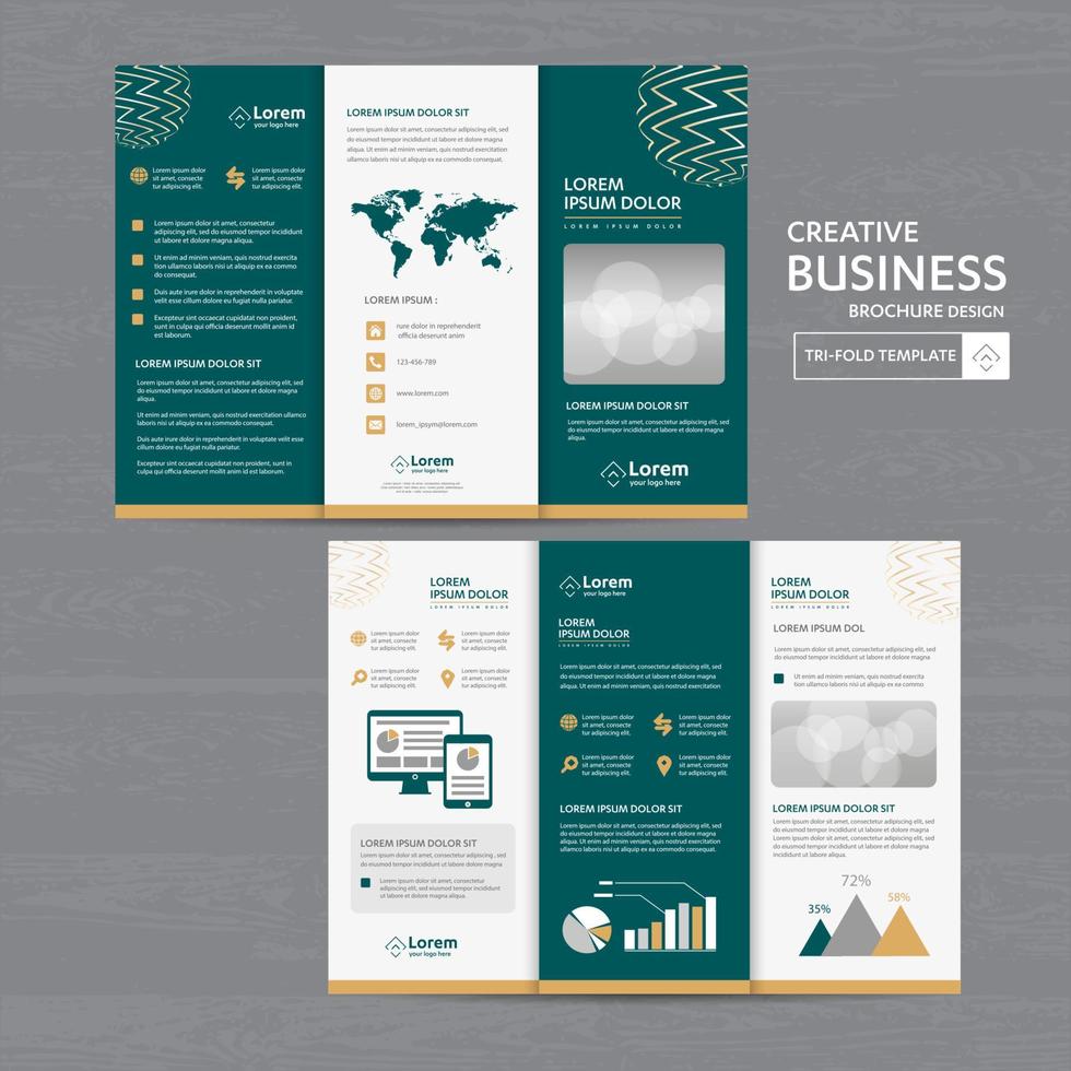 Tri fold Brochure Mock up Background abstract business Leaflet Flyer vector design presentation layout a4 size