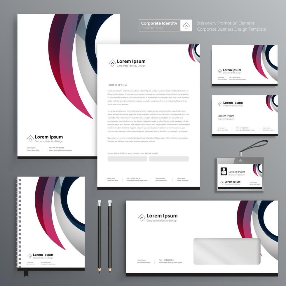 Corporate Business Identity template design stationery Vector abstract  background with memo Gift Items Color promotional souvenirs elements