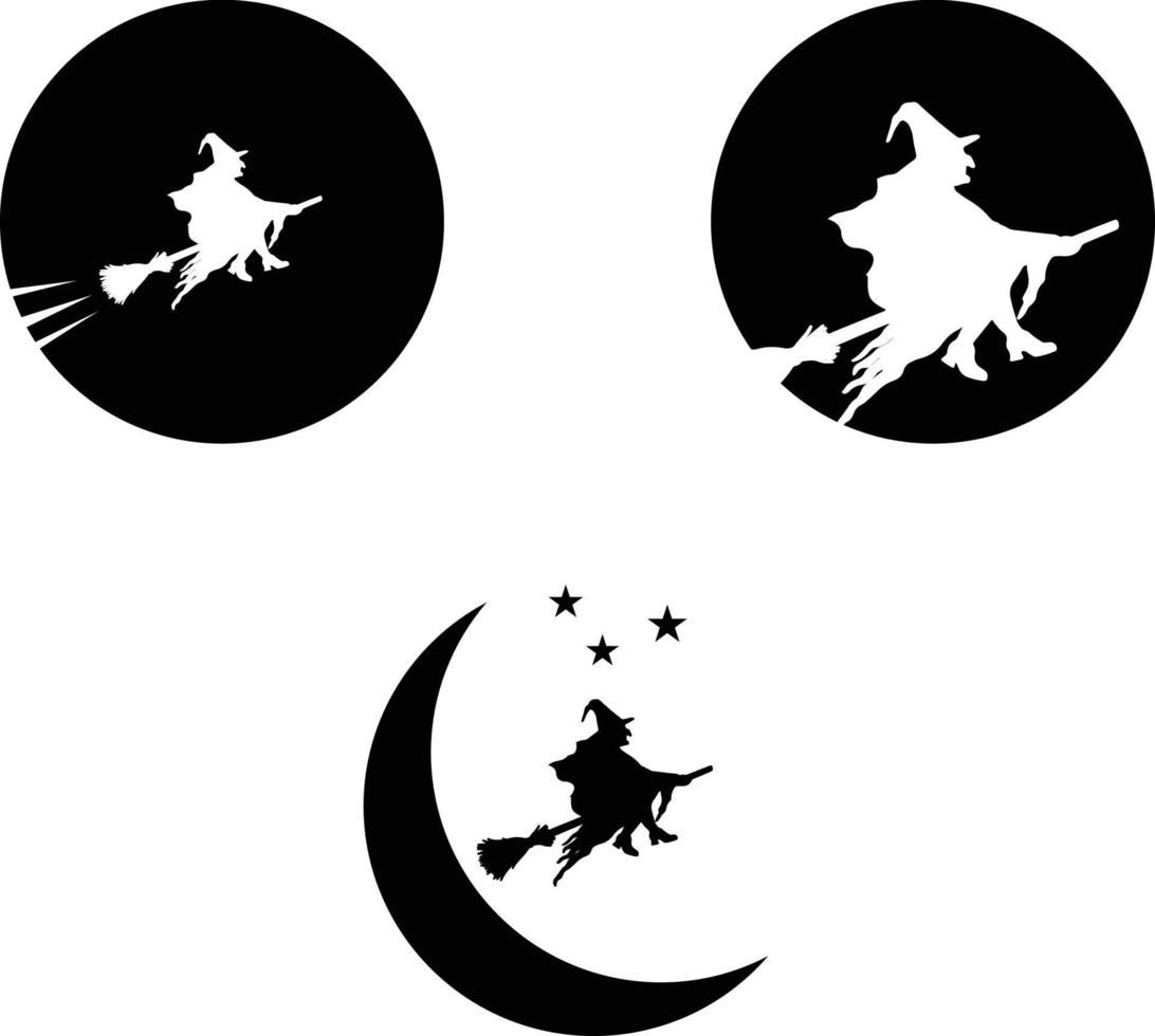 witch on a broom vector