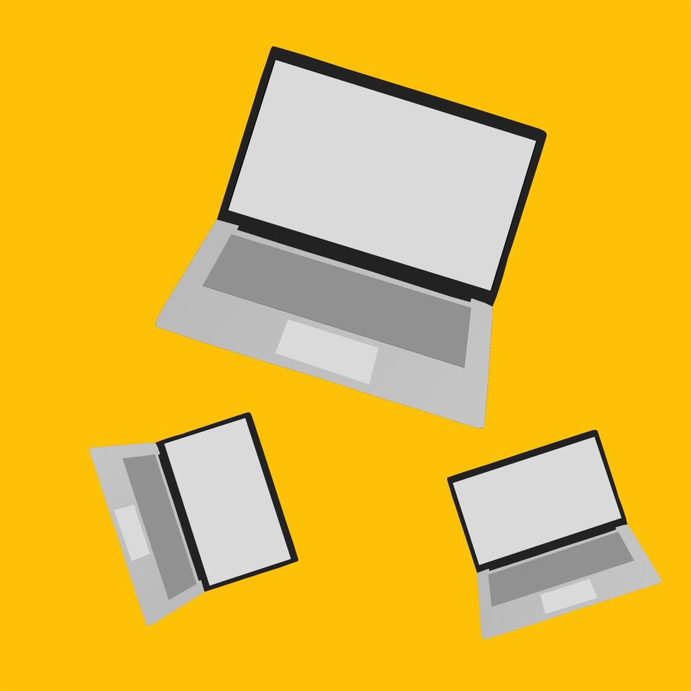 an illustration of 3 laptop icons for notebook business vector