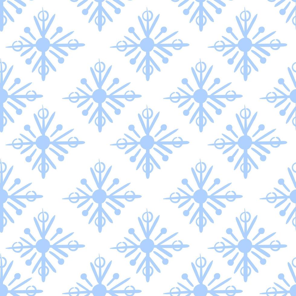 Snowflakes seamless pattern. Winter vector background for postcards or wrapping paper decoration for christmas and new year