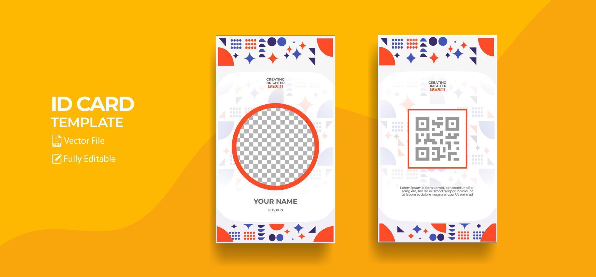 Trendy ID Card collection template design vector