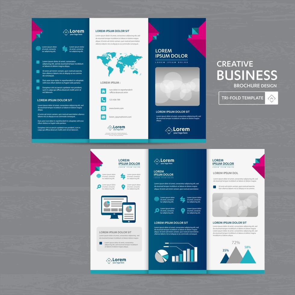 Tri fold Brochure Mock up Background abstract business Leaflet Flyer vector design presentation layout a4 size