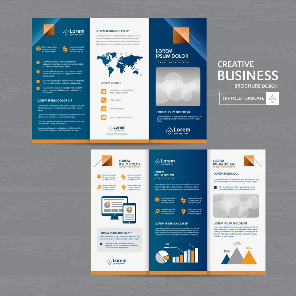 Tri fold Brochure Mock up Background abstract business Leaflet Flyer vector design presentation layout a4 size