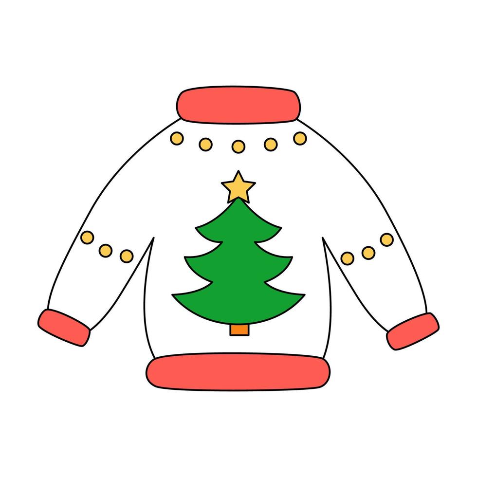 Ugly Christmas sweater isolated on white background. vector