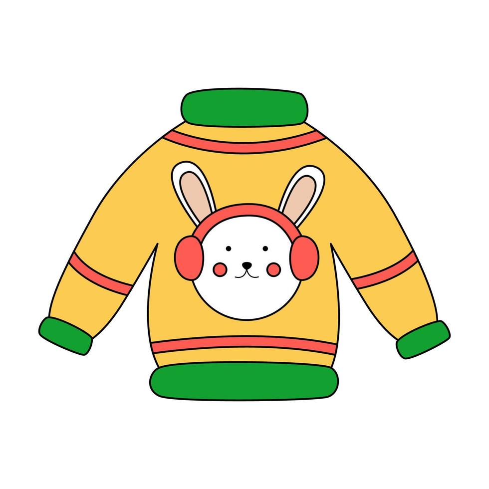 Ugly Christmas sweater isolated on white background. vector