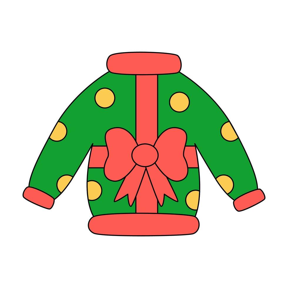 Ugly Christmas sweater isolated on white background. vector