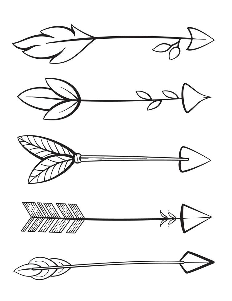 Realistic tribal arrows vector. Easily editable. Perfect for games and decorations. vector