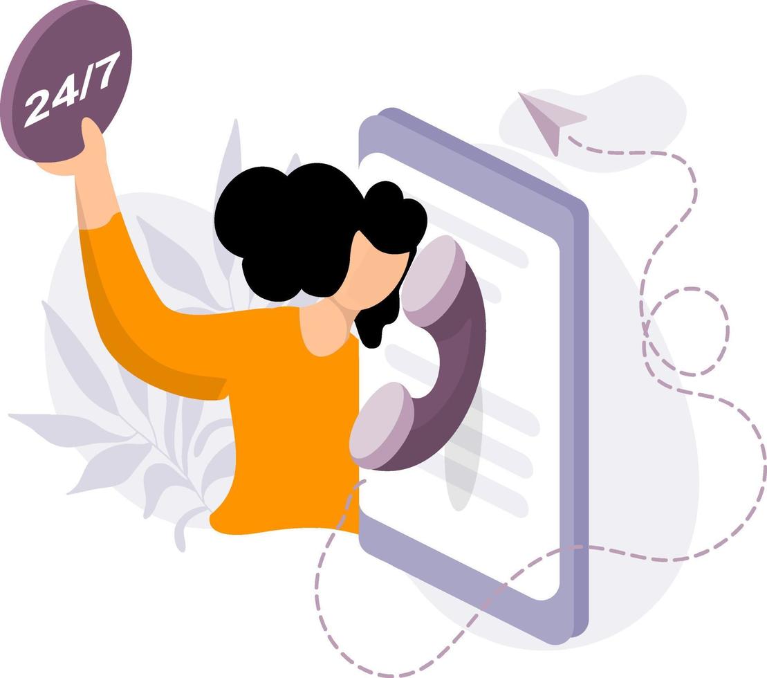 Contact Us flat Illustration vector