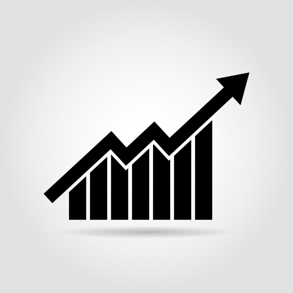 Growth diagram with Arrow going up vector