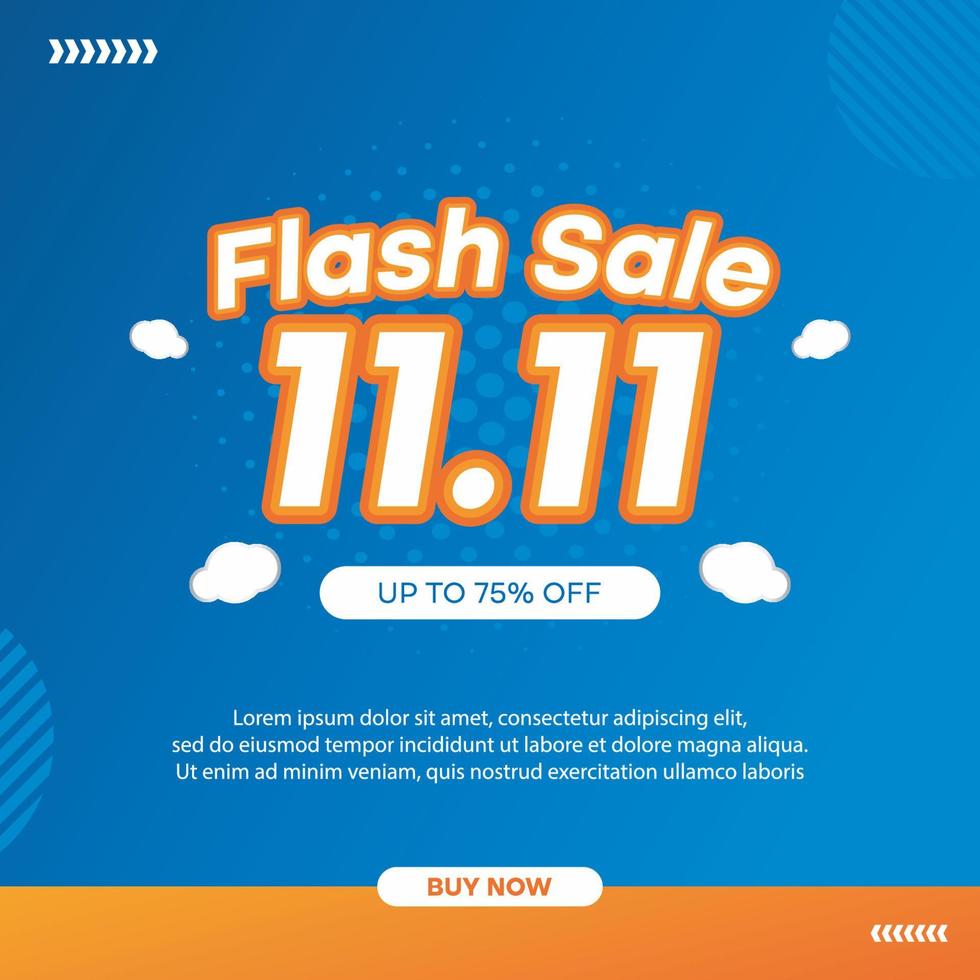 11 11  Shopping Day Sale Sign Social Media vector