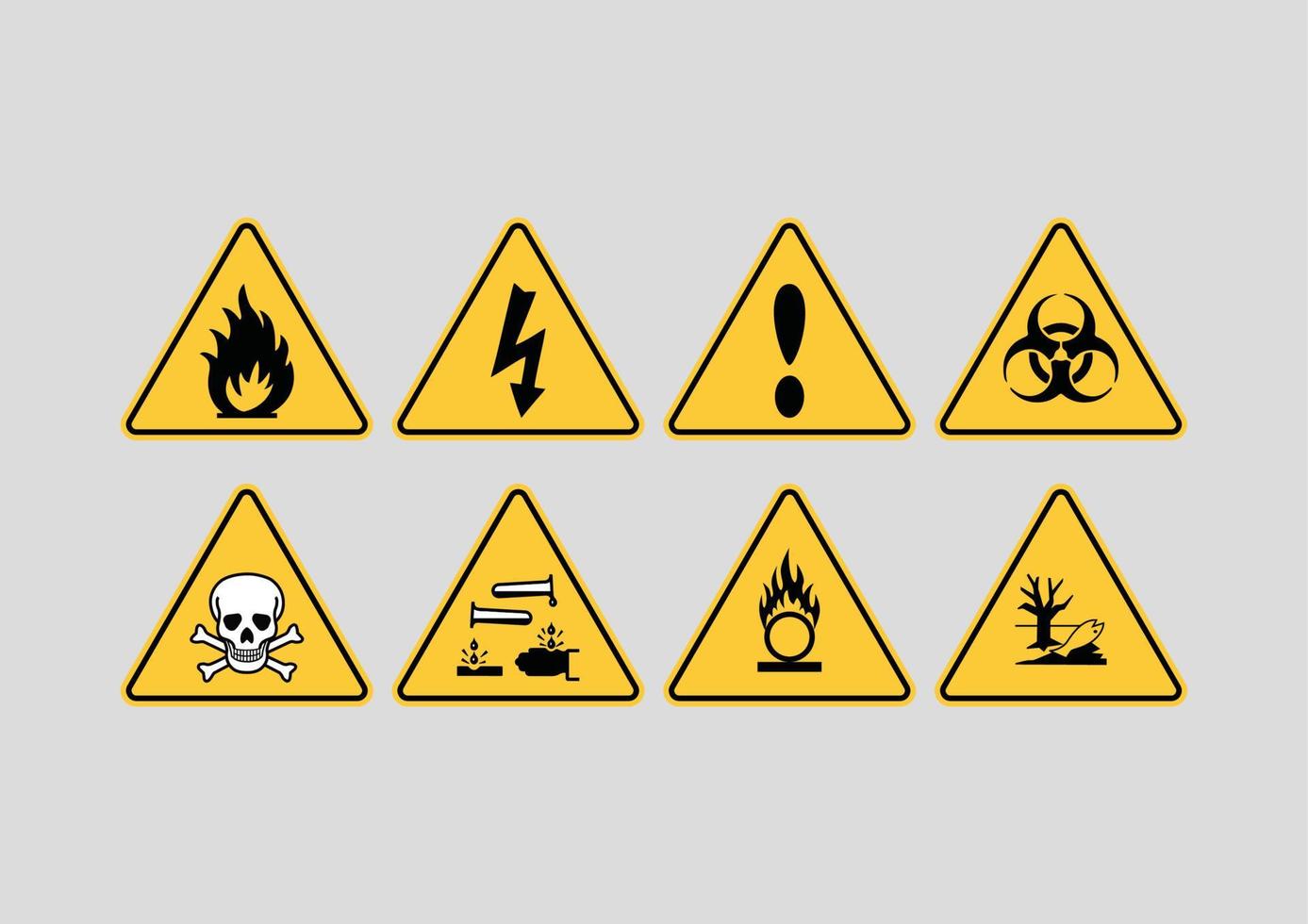 Set of Warning Signs, Toxic Icon vector