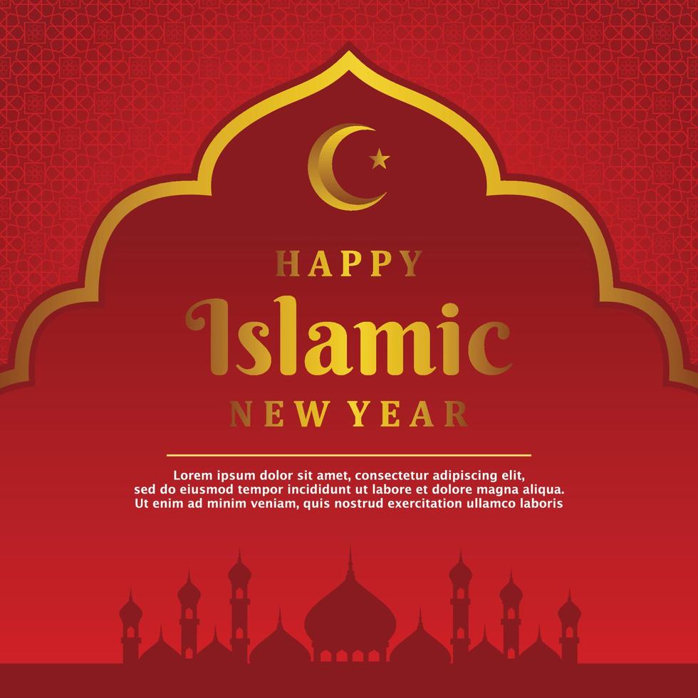 Gradient Islamic New Year Sign vector