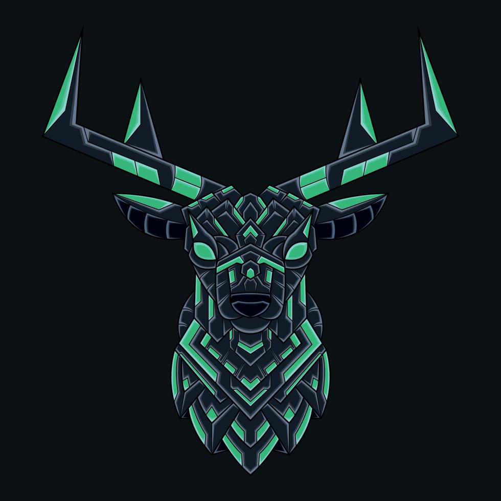 Abstract Colorful Ornament Doodle Art Deer Illustration Cartoon Concept Vector. Suitable For Logo, Wallpaper, Tatto, Background, Card, Book Illustration, T-Shirt Design, Sticker, Cover, etc vector