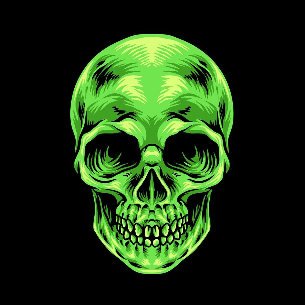 mascota del cráneo verde vector
