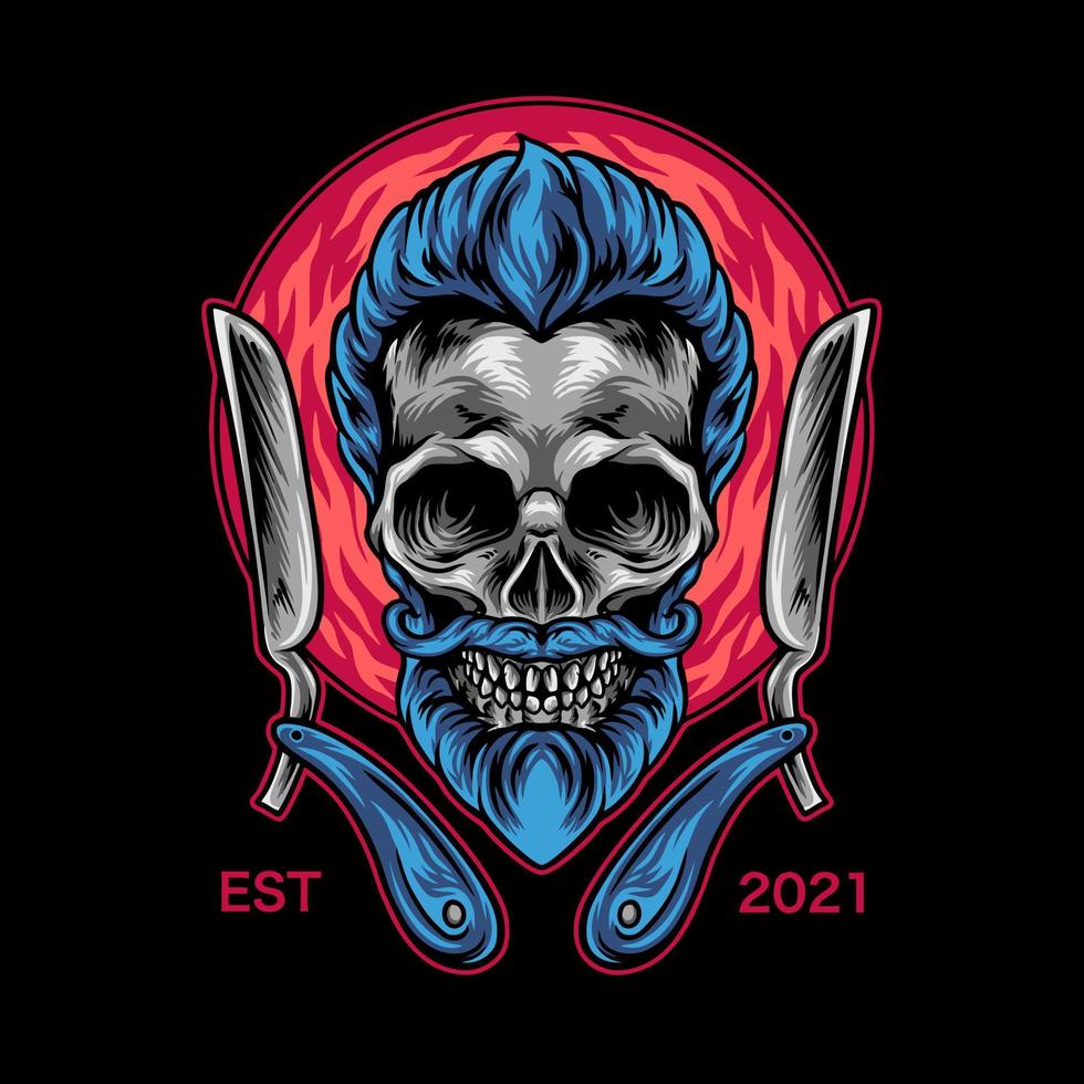 Barber Skull Mascot vector