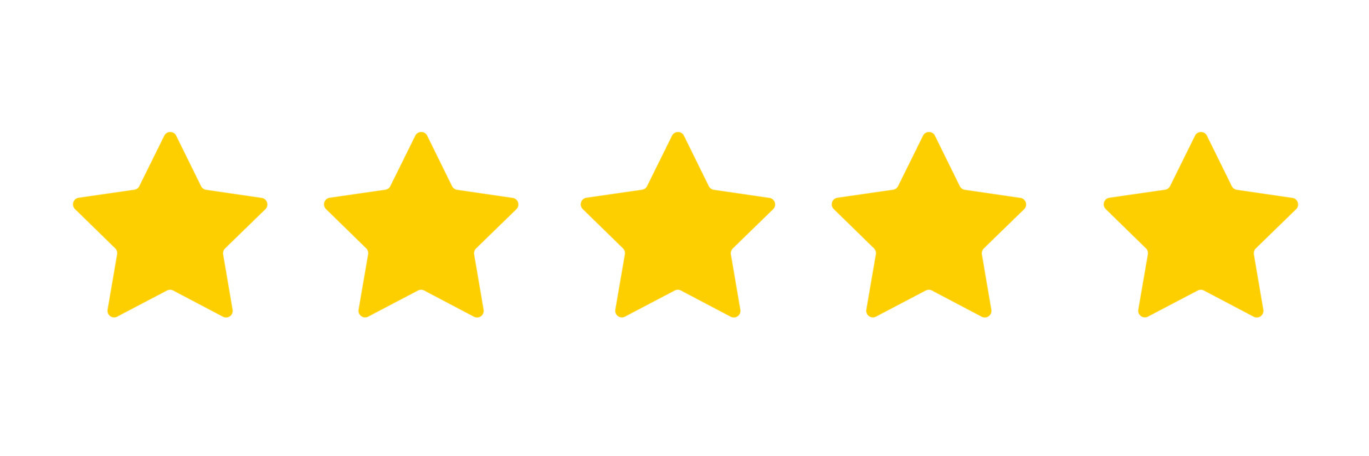 Five star customer product ratings review flat icons for apps and websites.  Illustration of five golden yellow stars in a row. Isolated in a white  background. Concepts for ratings, customers, review. 4256658