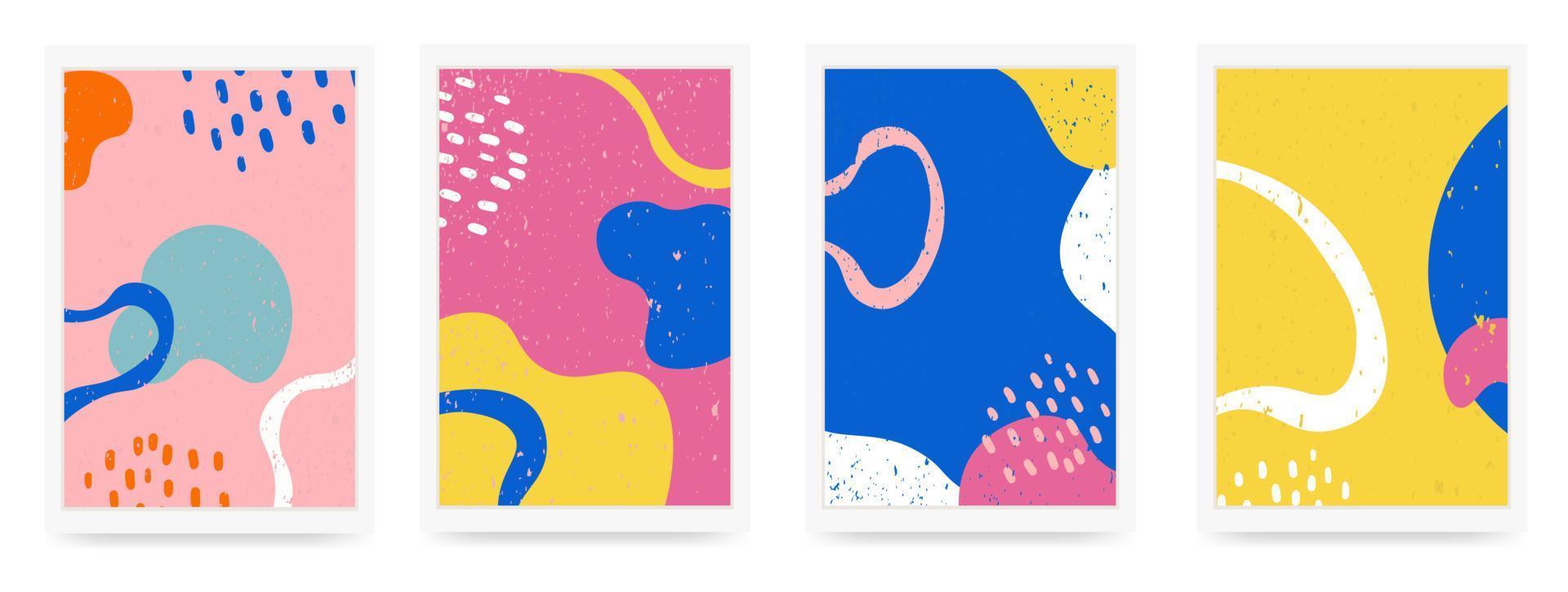 Background pattern, abstract color forms, vector Boho doodle and pop art creative covers design. Modern and retor minimalism trendy pattern background with abstract lines and popart color shapes