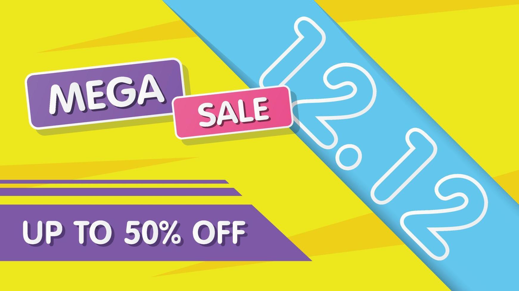 12.12 Mega sale discount banner template promotion. vector