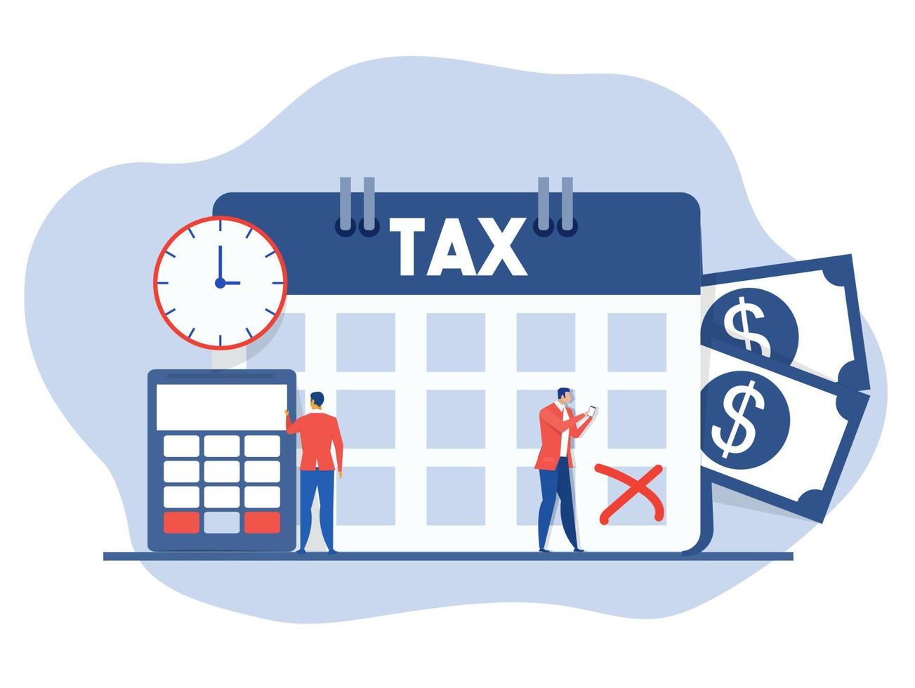 business analyst Tax with calculating and financial statistics. Statistics, calculation of the financial risk graph. Vector illustration