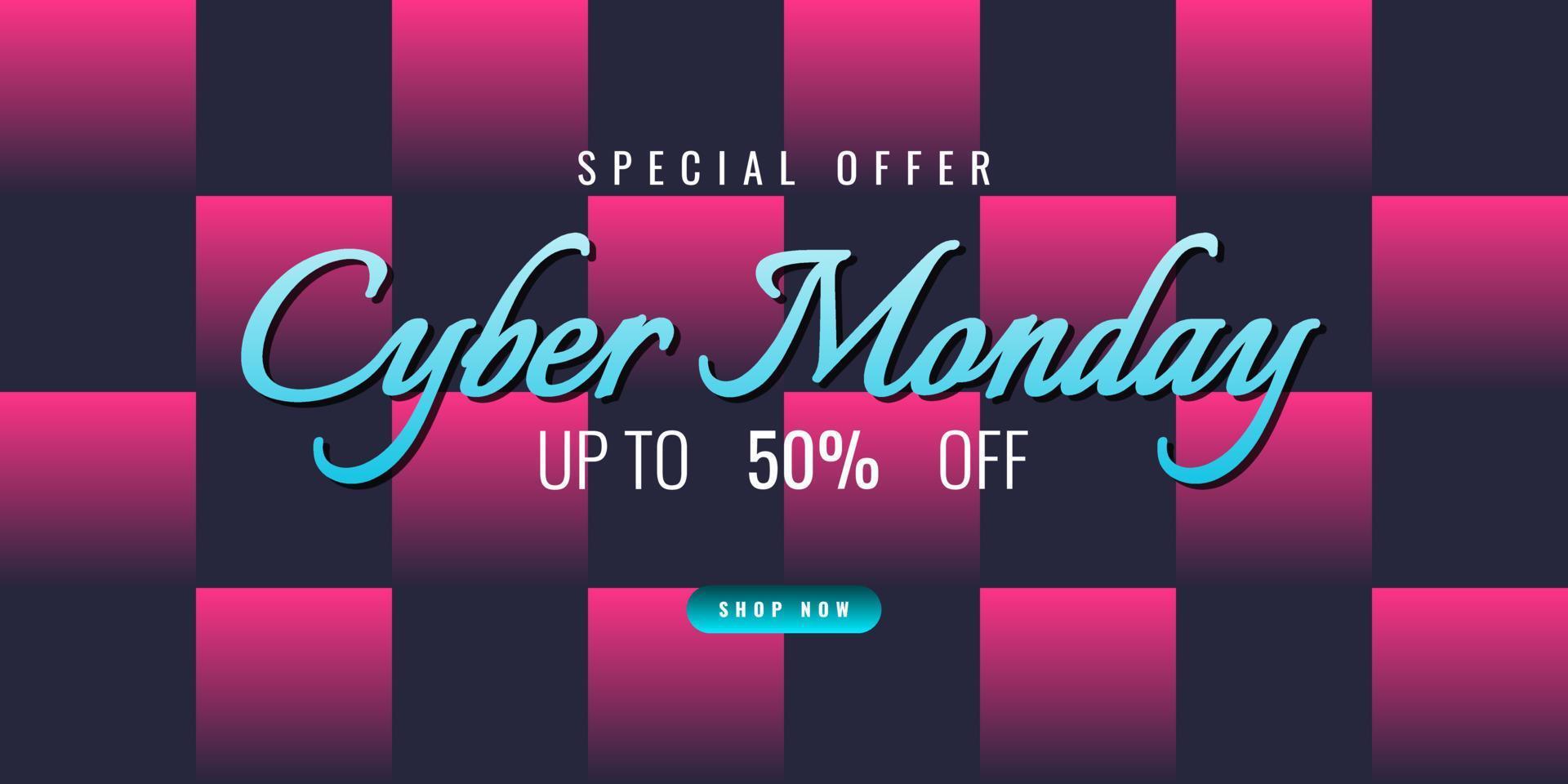 Cyber monday sale banner template design for advertising poster or business promotion vector