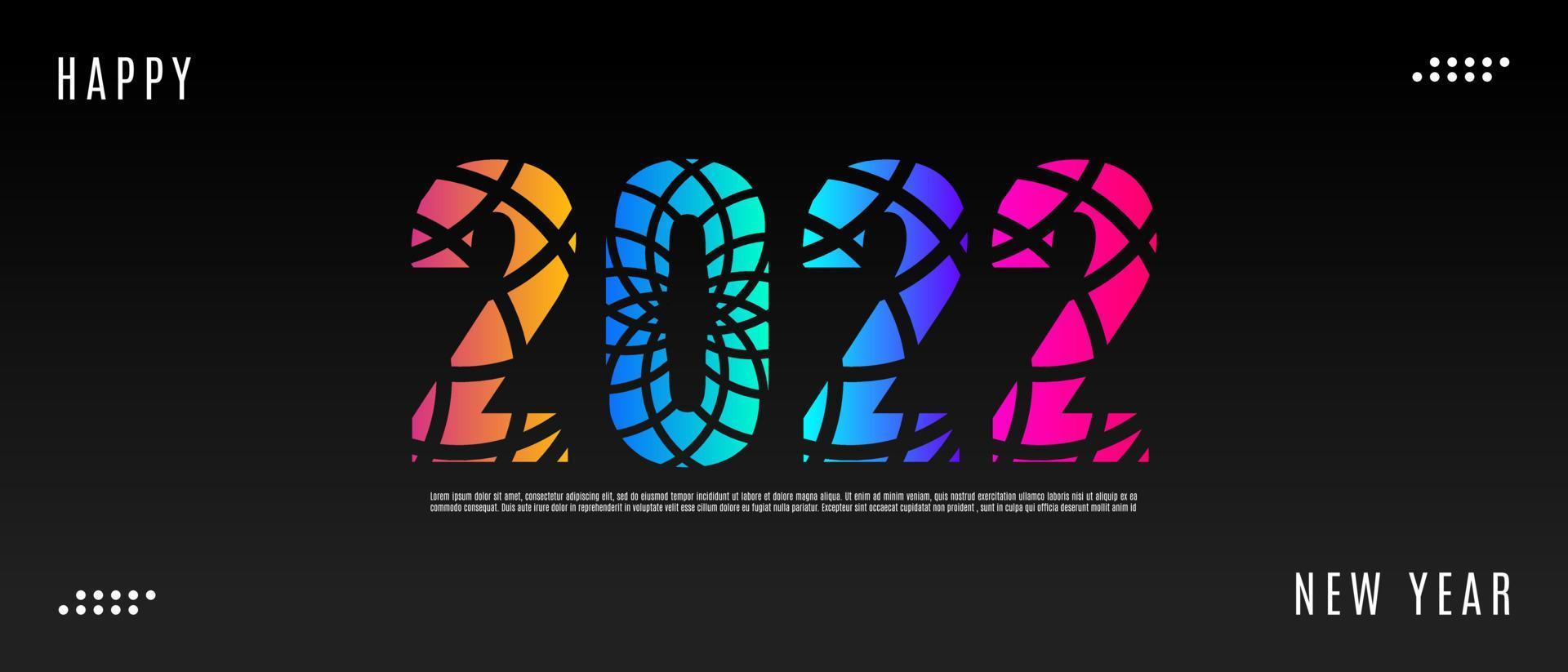 Happy New Year 2022. Creative concept design template vector