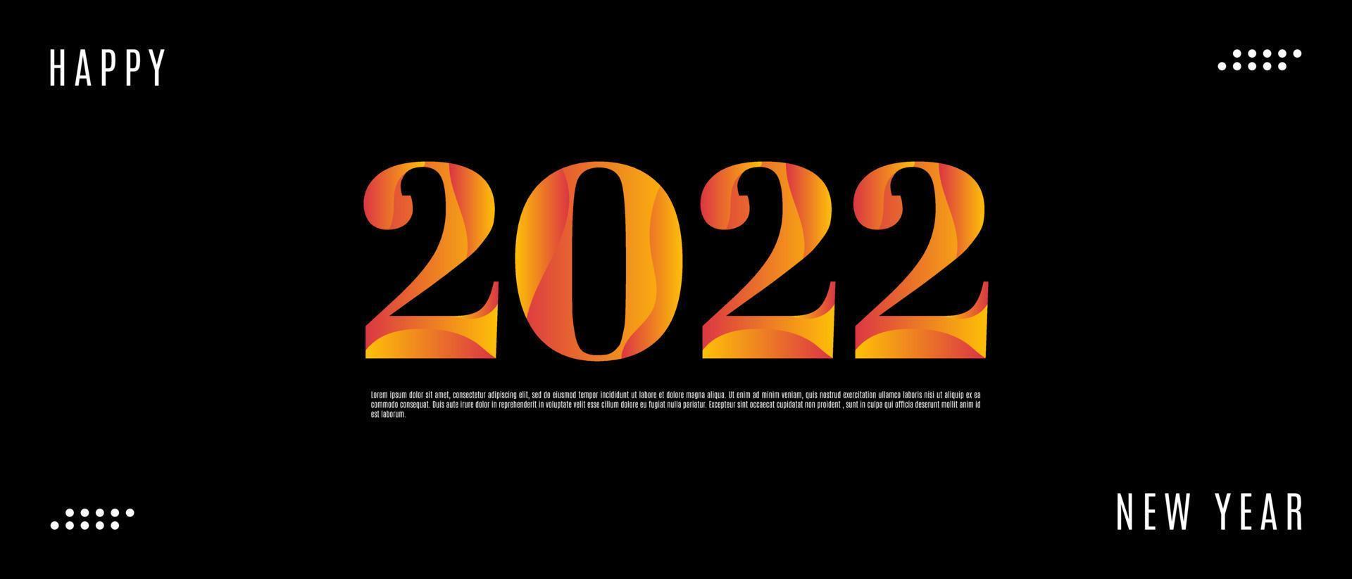 Happy New Year 2022. Creative concept design template vector